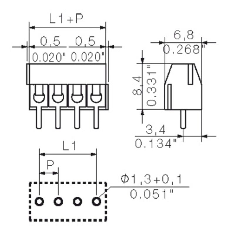1811280000 - 3.5mm Black Circuit Board Terminal, 12 Poles at 90° Angle  (Pack of 50)