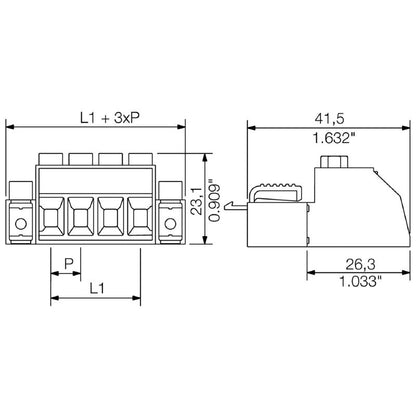 1950910000 - 7.62mm 5-Pole Male PCB Connector with 180° Angle  (Pack of 50)