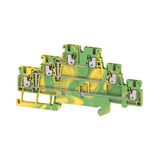 2818000000 - Green/Yellow Multi-Tier PE Terminal, 1.5 mm², PUSH IN Connection  (Pack of 50)