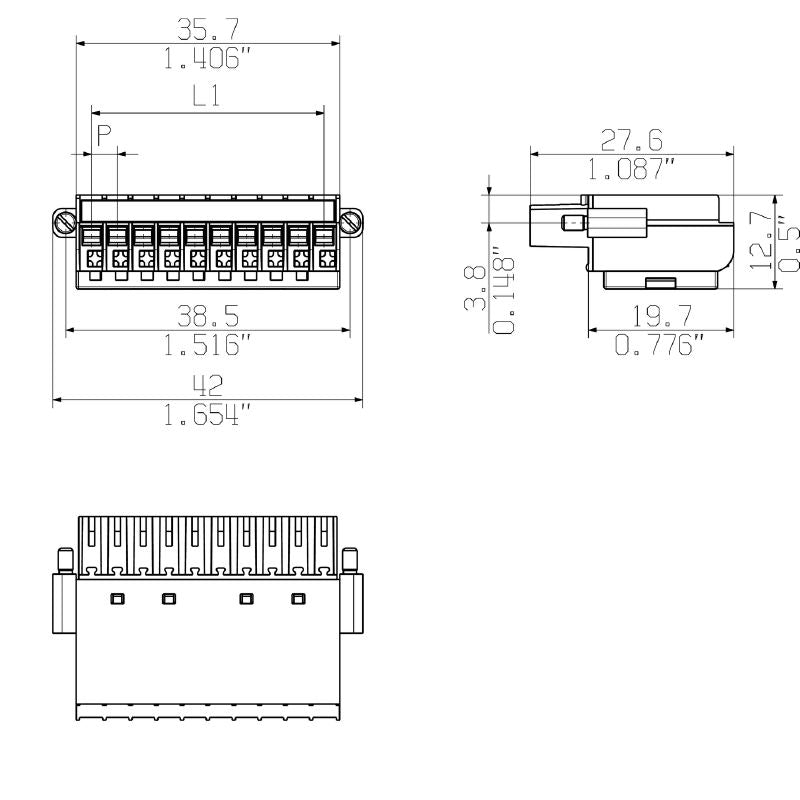 1957640000 - 3.50mm 10-Pole LED Connector with 180° PUSH-IN Actuator  (Pack of 20)