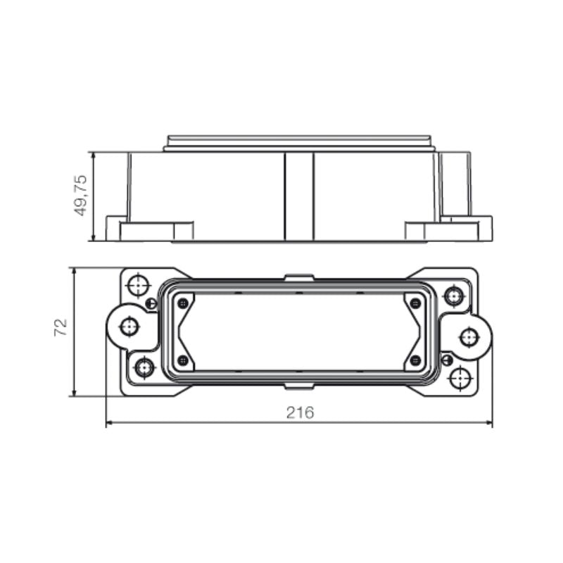 1120040000 - Diecast Aluminum IP68 Bulkhead Enclosure, 8 Installation Size