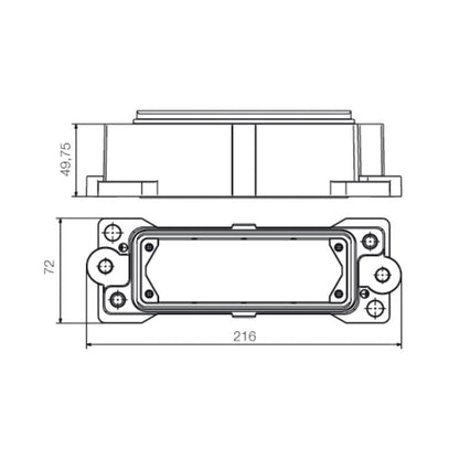 1120040000 - Diecast Aluminum IP68 Bulkhead Enclosure, 8 Installation Size