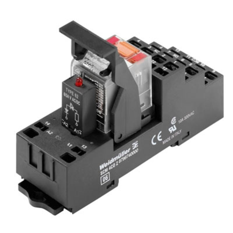 8798740000 - RCMKITZ 24VDC Relay Module with 4 Contacts and Test Button  (Pack of 10)