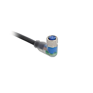 S56-10M - M8 3-Pin Connection Line with LED & Angled Design