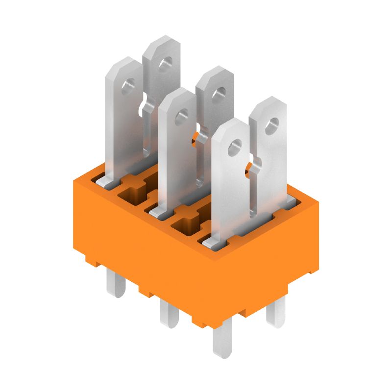 9500420000 - 3-Pole 3.5mm Orange PCB Terminal at 180° Angle  (Pack of 100)