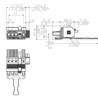 2681760000 - 7.62mm Female PCB Connector, 4 Poles, 180° Angle  (Pack of 20)