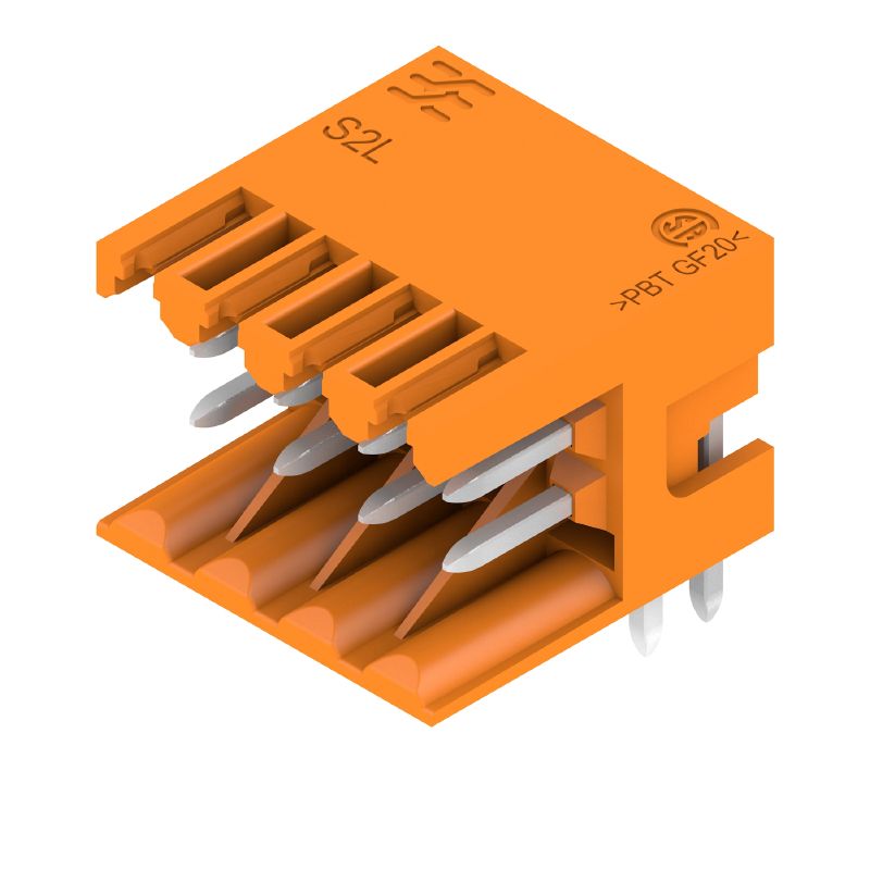1728160000 - 3.5mm Male PCB Connector, 8 Poles, Orange PBT, 90°  (Pack of 132)