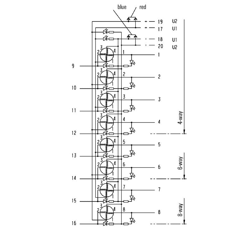 1766800000 - IP67 Rated 10A SAI-8-M 4P IDC with LED Indicators