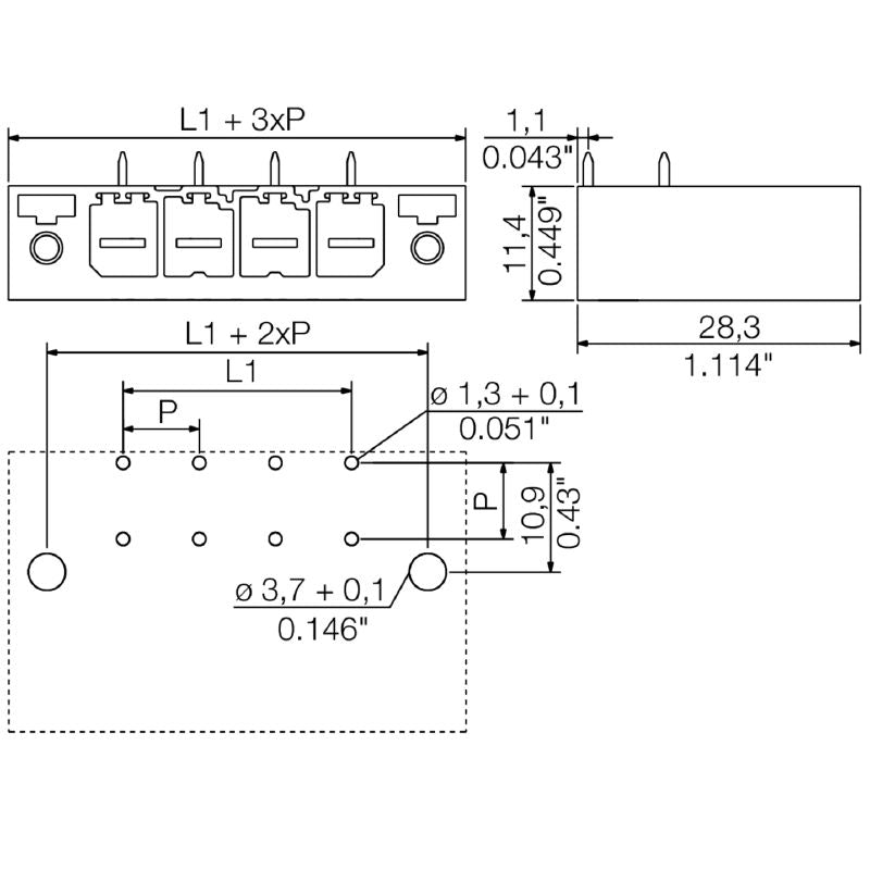 1931550000 - 7.62mm Pin Pitch Male PCB Connector with Screw Flange  (Pack of 18)