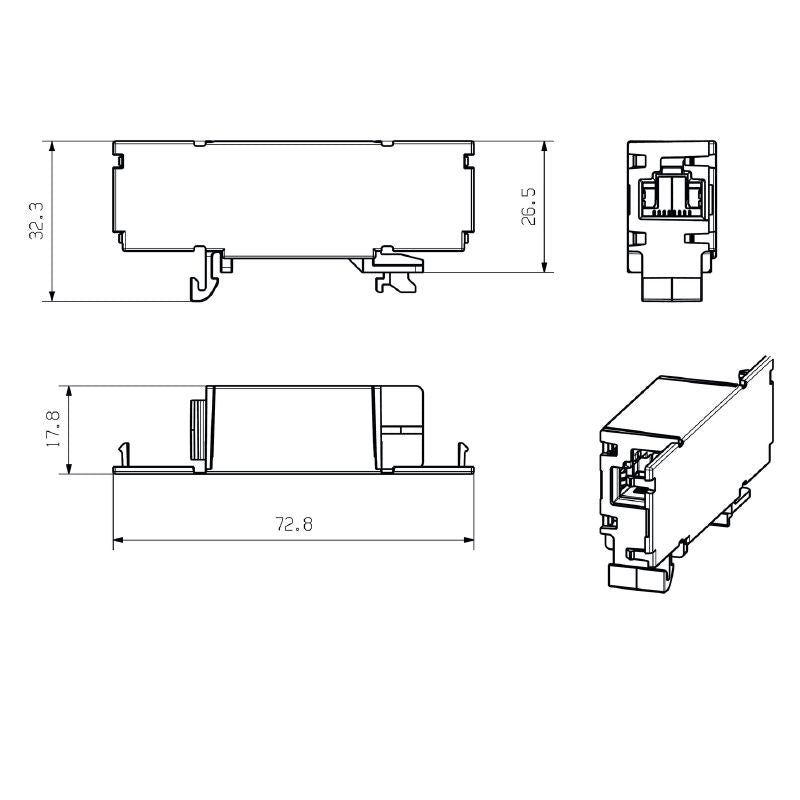 2812440000 - Durable RJ45 Coupling Mount, -40°C to 70°C, PA 66 UL V0  (Pack of 10)