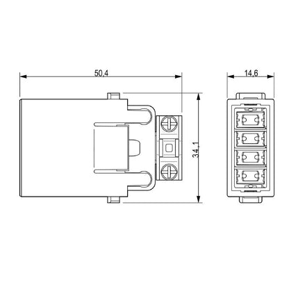 3092820000 - Cat. 6A 48V Data Module 8-Pole Connector, 41.4mm High