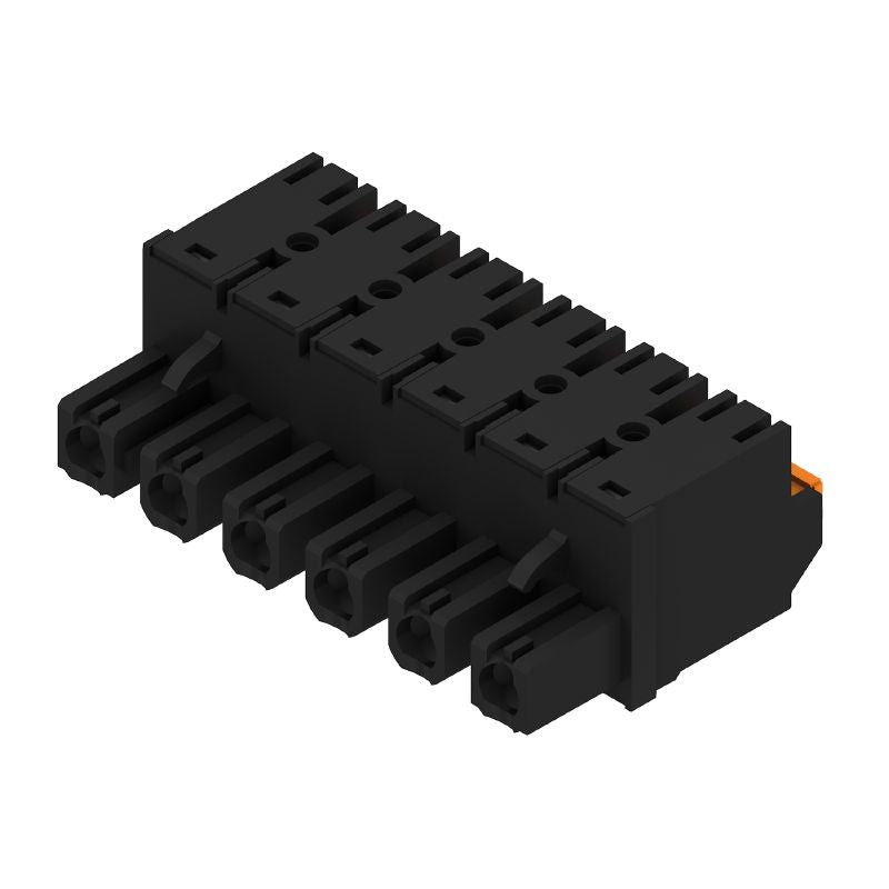 1227340000 - 7.62mm 6-Pole Black PCB Connector with 180° Outlet  (Pack of 36)