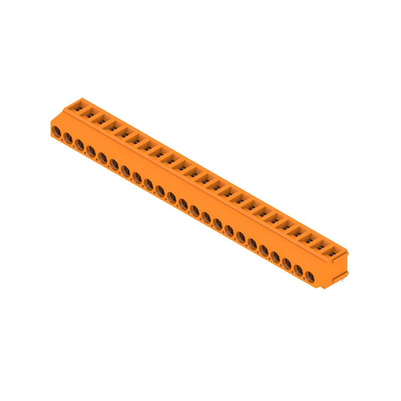 1234450000 - 23-Pole 5mm PCB Terminal, 180° Angle, Tin-Coated, Orange  (Pack of 50)
