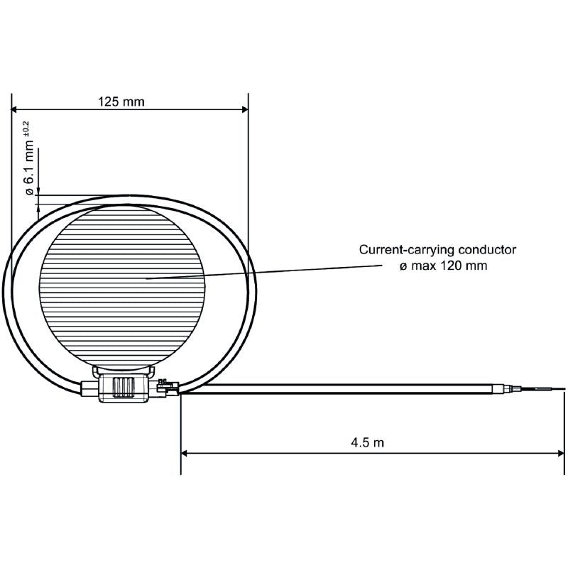 2593350000 - Rogowski Coil 125mm Diameter, 4.5m Cable, 5000A Capacity