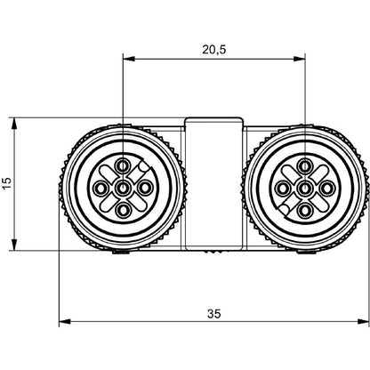 1826880000 - M12 Y Connector with IP67, 4A Rating, RoHS Compliant