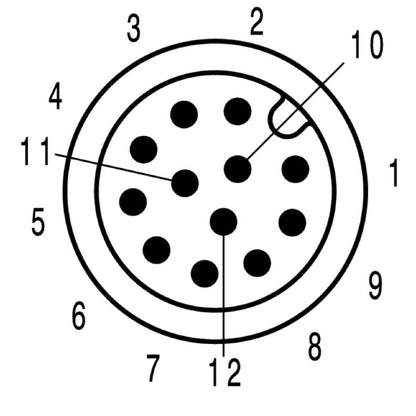 1484820200 - 2m M12 Shielded Sensor/Actuator Cable, 12 Poles
