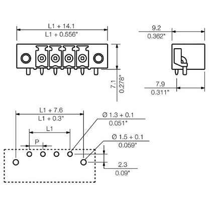 1863980000 - 4-Pole 3.81mm Black PCB Connector for THT/THR Solder  (Pack of 400)