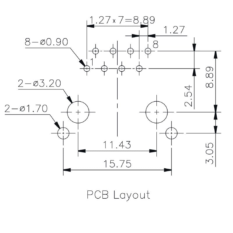 2562970000 - Cat. 5 PCB Modular Jack, 180° Angle, RoHS Compliant  (Pack of 200)