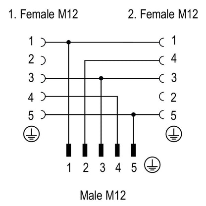 1826880000 - M12 Y Connector with IP67, 4A Rating, RoHS Compliant