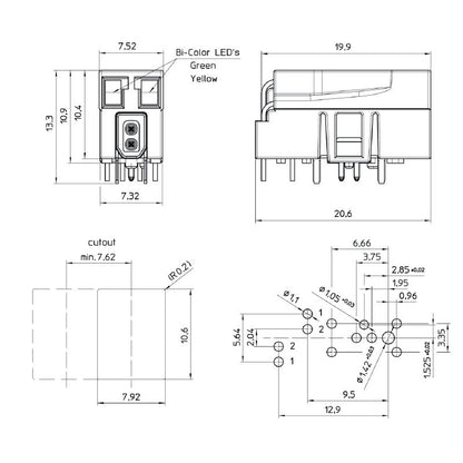 2795120000 - 90° PCB Connector, 2 Pole, 1.80 mm Pitch, THT/THR  (Pack of 100)