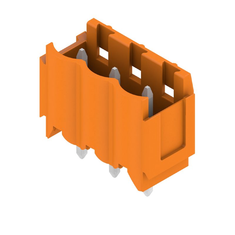 1581790000 - Orange 3-Pole PCB Connector with 5mm Pitch and 180° Elbow  (Pack of 100)
