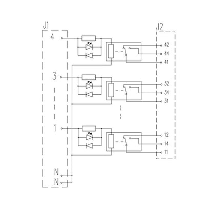 1447600000 - RSM-4 230VAC Relay with LED, Compact 66mm Depth