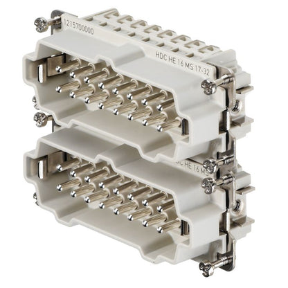 1215700000 - 16-Pole Male Connector Insert, 500V, Compact Design
