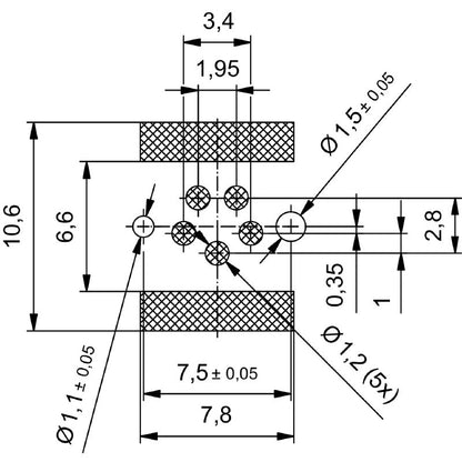 2421990000 - M8 5-Pole PCB Connector, IP67, RoHS Compliant, 4A Current  (Pack of 25)
