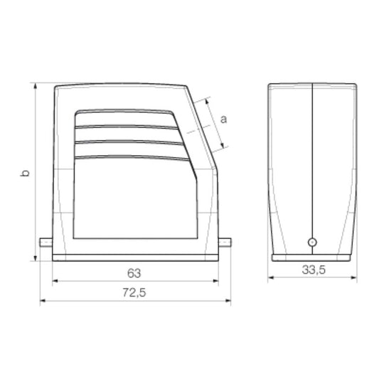 1967660000 - IP65 Die-Cast Aluminum Enclosure with Side Cable Entry