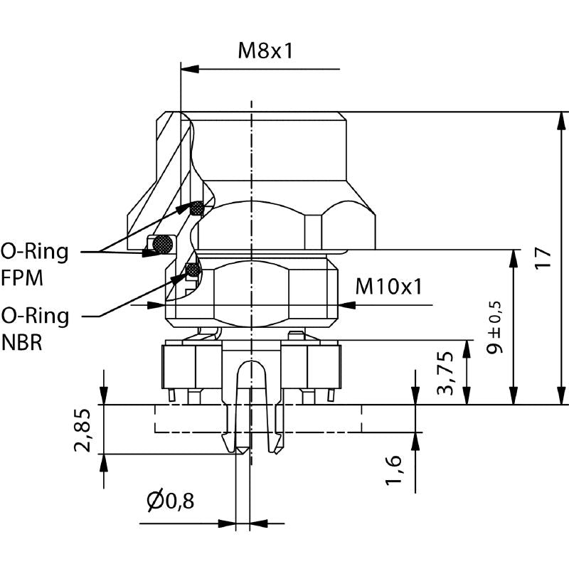 2423550000 - M8 4-Pole PCB Connector with IP67 Rating  (Pack of 25)