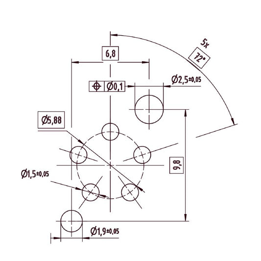 2530810000 - M12 180° L-Coded Male Connector, IP67, 5-Pole, 16A  (Pack of 60)