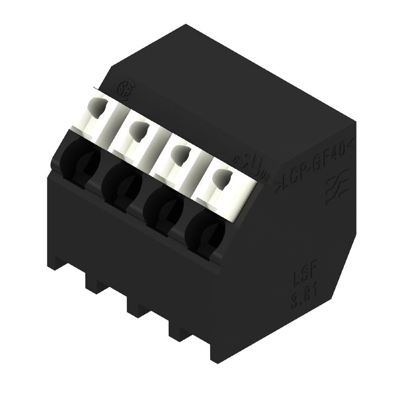 1888470000 - 3.81mm 4-Pole PCB Terminal, 135° Angle, Black  (Pack of 190)