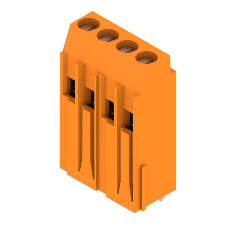 1975380000 - Orange 5.08mm PCB Terminal, 4 Poles, 90° Angle  (Pack of 100)