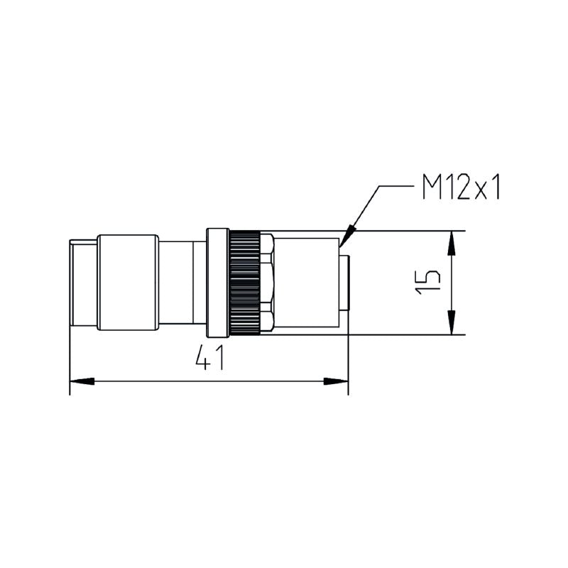 2968410000 - M12 Field Attachable Connector, 4-9mm Cable, IP67 Rated