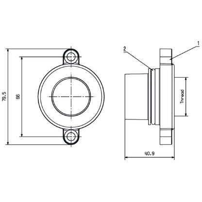 2599770000 - IP68 Bulkhead Housing with Powder-Coated Finish