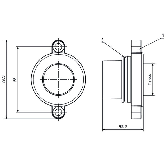 2599770000 - IP68 Bulkhead Housing with Powder-Coated Finish