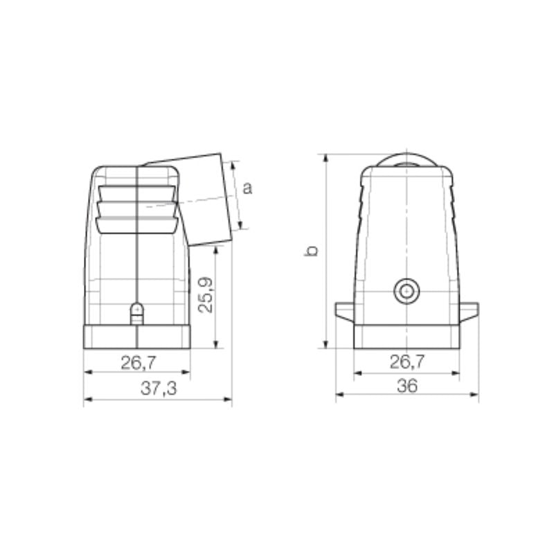 1788810000 - IP65 Rated HDC Enclosure with M20 Cable Entry, 1 Size