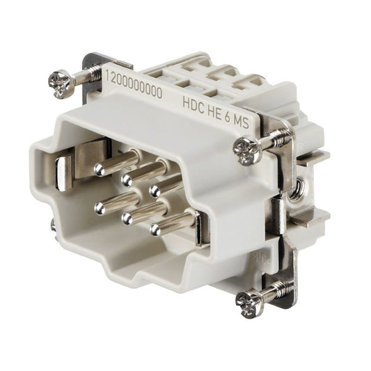 1200000000 - HDC HE 6 MS Male Insert, 500V, 24A, Size 3