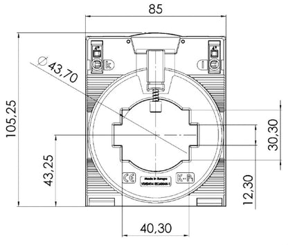 CMA-51-1250-5A-5VA-0,5 - 1250A Indoor Current Transformer 43mm Conductor Size, SKU: 2680220000