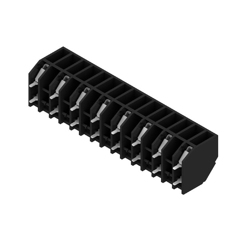 1885010000 - 7.62mm 8-Pole PCB Terminal, Black, 135° Angle Solder  (Pack of 9)