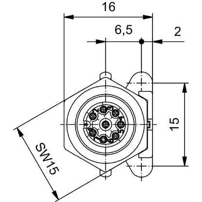 2421850000 - IP67 M12 Connector with 8 Poles, 10mm Height  (Pack of 10)