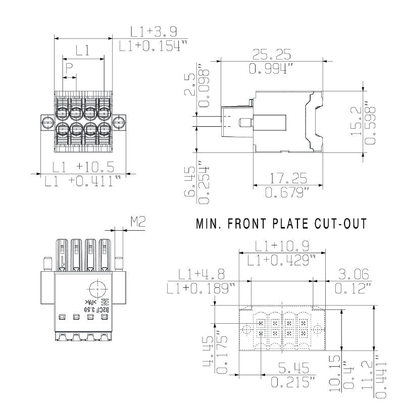 1277910000 - 14-Pole 3.50mm PCB Female Connector with 180° Connection  (Pack of 54)
