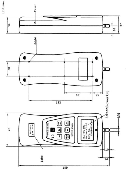 PCE-PFG 200 - Digital Durometer with Graphic Display & 100 Memory Capacity