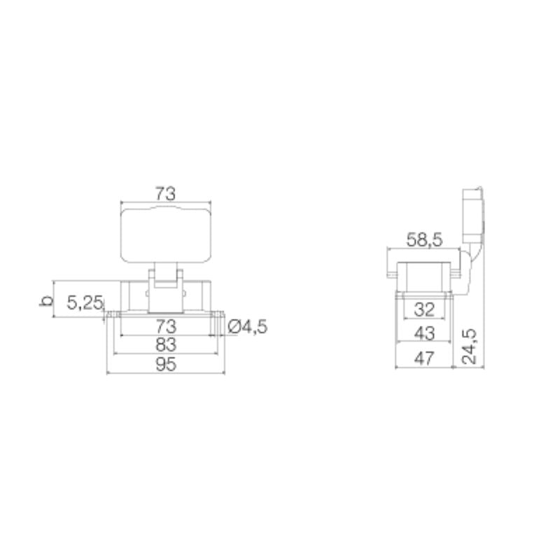1205600000 - IP65 Enclosure with Side-Locking Clamp and Bulkhead Housing