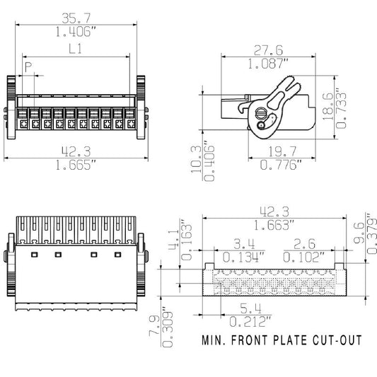 1060790000 - 3.5mm Female Connector, 30 Poles, Push-In Design  (Pack of 20)