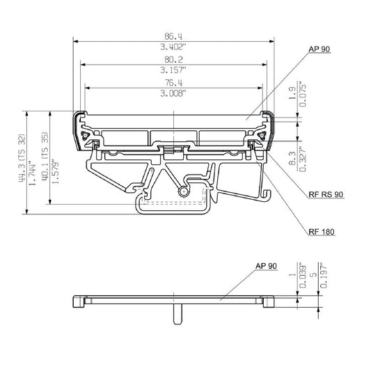 1961880000 - AP 90 OR Orange End Plate, 12.3mm Wide, RoHS Compliant  (Pack of 20)
