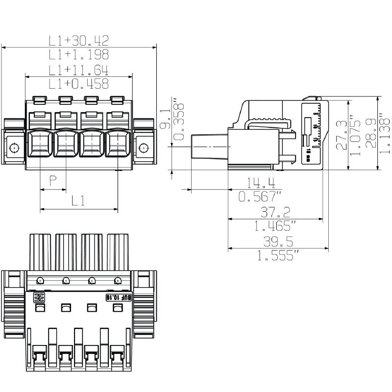 2493300000 - 10.16mm 2-Pole PCB Connector, 180° Design, ROHS Approved  (Pack of 28)