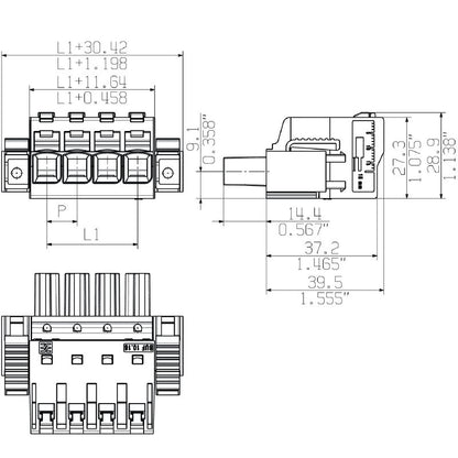 2493300000 - 10.16mm 2-Pole PCB Connector, 180° Design, ROHS Approved  (Pack of 28)