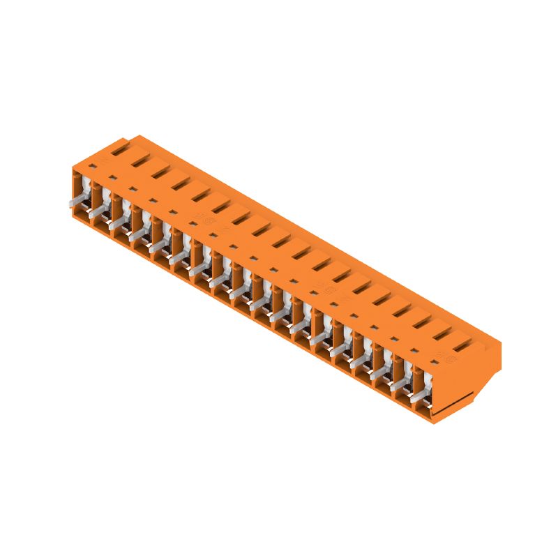 1001990000 - 5.08mm PCB Terminal, 18 Pole, 90° Connection, Orange Finish  (Pack of 18)