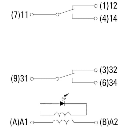 2765510000 - Dual Contact 115V AC Relay with 16A Capacity & Test Button  (Pack of 10)